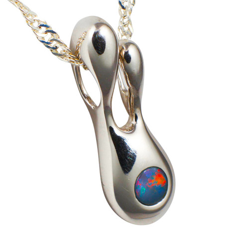 COSMIC OPULENCE STERLING SILVER AUSTRALIAN OPAL NECKLACE